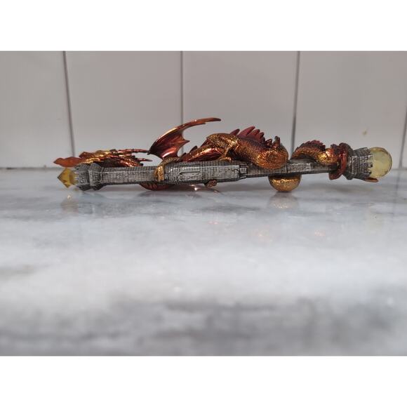 The Hamilton Collection Dragon Wand, Draco Magnus, Wands of Wonder Figure, Flaw - Picture 5 of 5